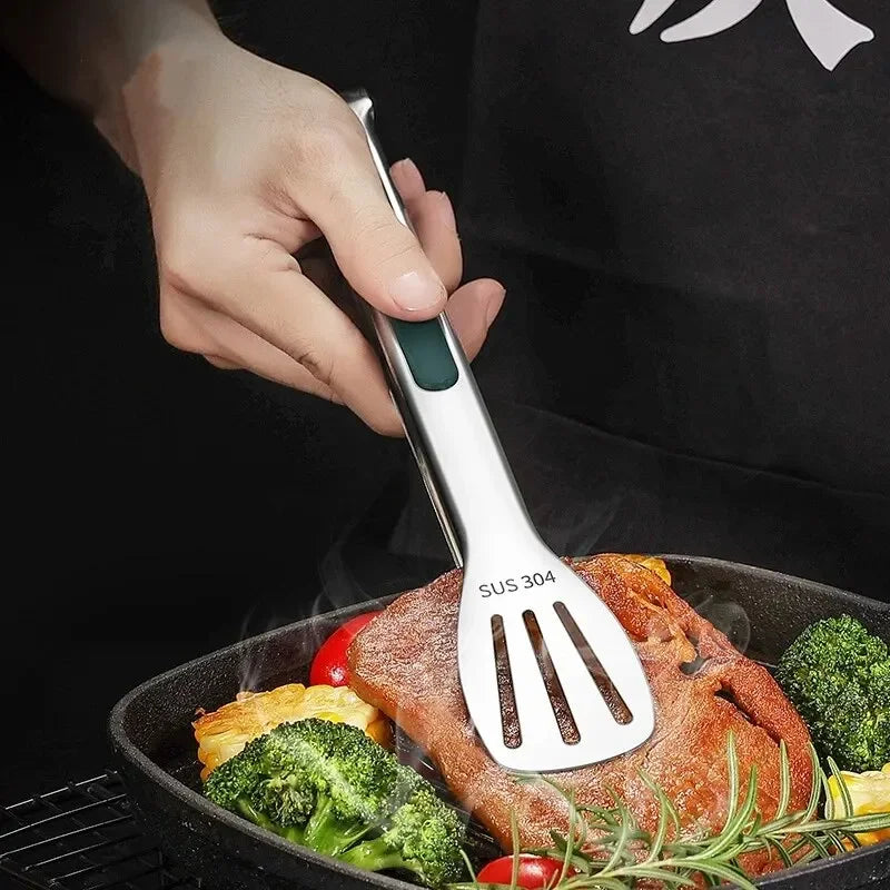 Non Slip Stainless Steel Food Tongs